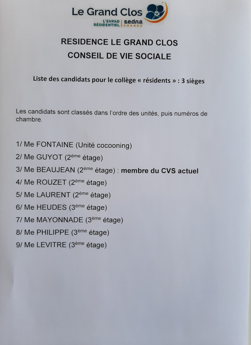 Liste candidats CVS